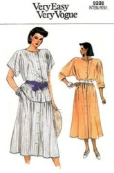 9208 EZ VOG 1 PC, 2 PC BUTTON DRESS LENGTHS PATTERN 6-10
